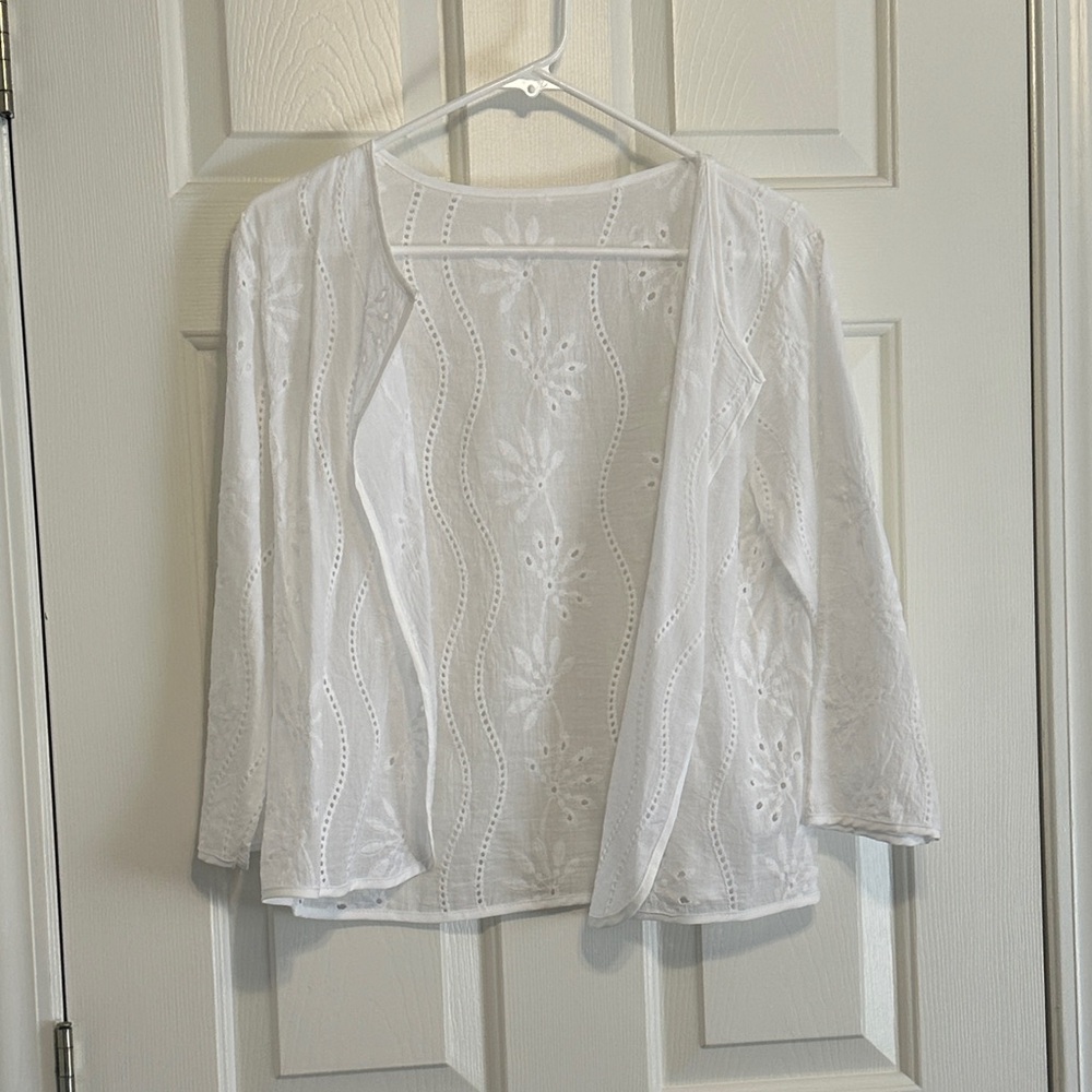 White Lace Open Cardigan